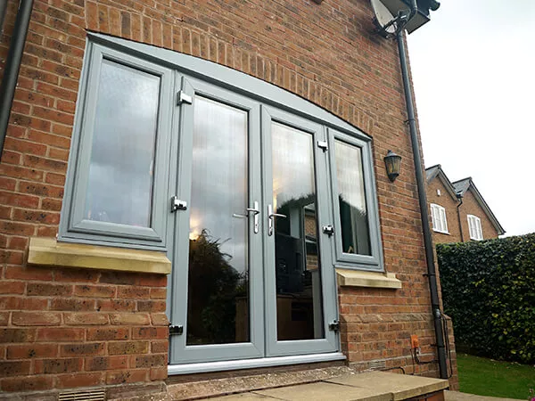 Grey French doors