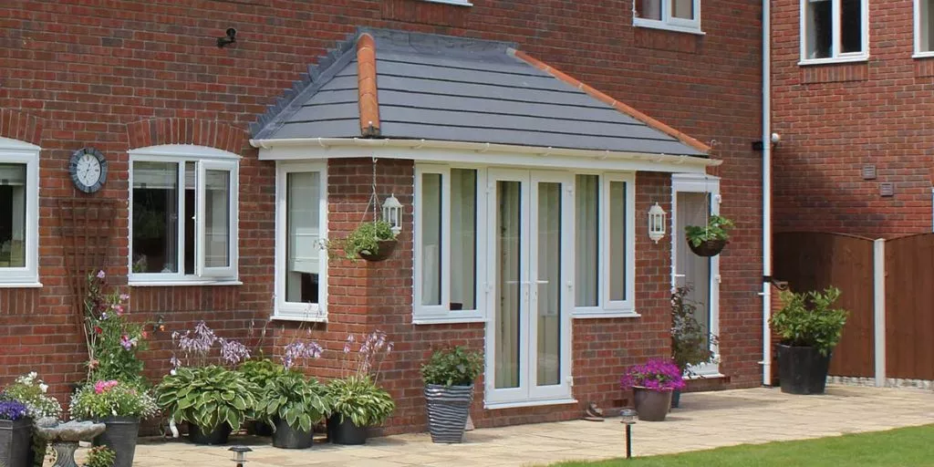 Brick Porch with White UPVC